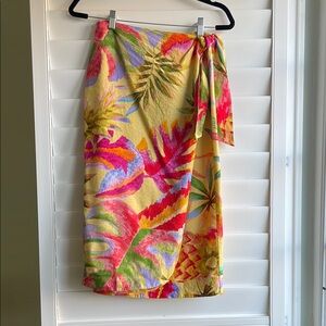 Sezane X Farm Rio Bia Wrap skirt size 36 - Floresta de Verao Tropical Print